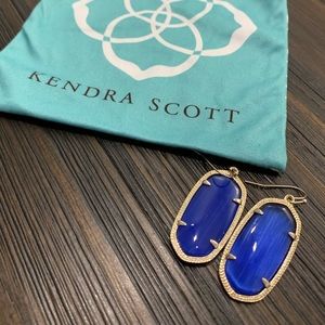 Kendra Scott Elle Earrings Cobalt Cat’s Eye Blue